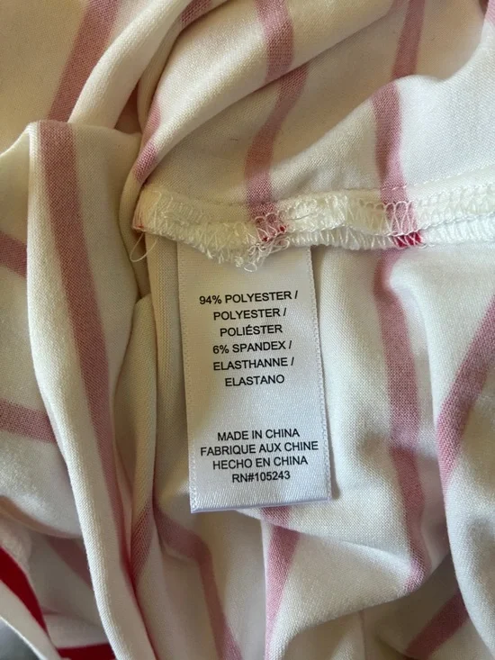 NWT Bobeau White Ivory Sleeveless Collared Top with Red Stripes Size M - Picture 6 of 6